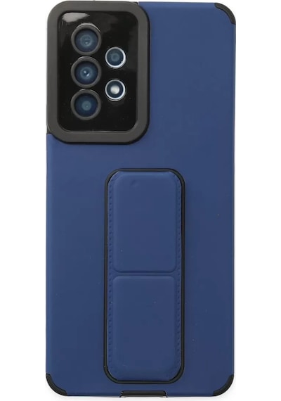 Newface Samsung Galaxy A53 5g Kılıf Mega Standlı Silikon - Mavi