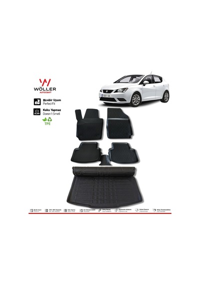 Seat Ibiza Paspas Bagaj Havuzu Set 2017 Sonrası Uyumlu 3d Ultraflex Set
