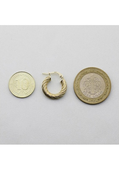 Burma Altın Halka Küpe Çap:1.8cm Sarı Altın