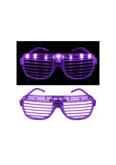 Led Işıklı Panjur Parti Gözlüğü Mor Renk Shutter Gözlük - Dıgc-877651 18