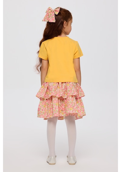 Panço Liberty Kumaş Kız Çocuk Tişört Sarı 5621GK05007
