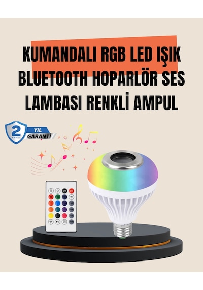 Hubrendy Tekno 12w Led Ampul Renkli Işık Ve Dahili Hoparlör Özellikli
