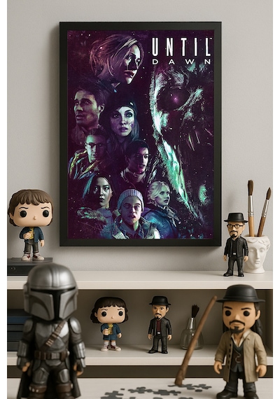 Until Dawn Siyah Ahşap Çerçeveli Poster, Dekoratif Oyun Duvar Tablosu