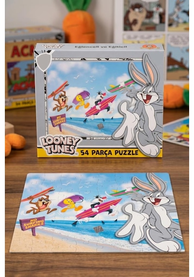 Lisanslı 54 Parça Looney Tunes Bugs Bunny Ve Arkadaşları Eğitici Ve Öğretici Çocuk Puzzle