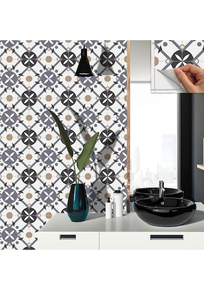 Tink Kendinden Yapışkanlı Fayans Kaplama Palmet Desenli 30x30 Cm 4 Adet 0,36 M²