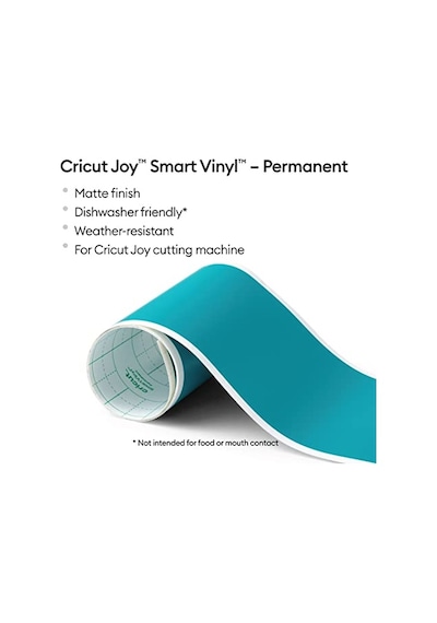 Cricut Joy Smart Kalıcı Vinil Mat Aqua 5,5 İnç X 48 İnç 13,9 Cm X 121,9 Cm 124-Pembe