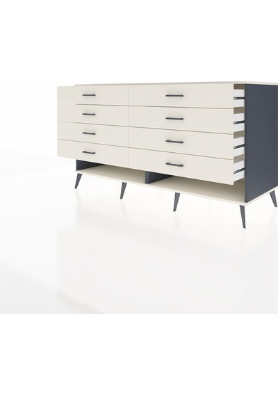 Kronos Konsol 8 Çekmeceli 176x59x99 Antrasit-aytaşı Antrasit-aytaşı
