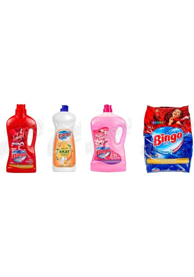 Bingo Yüzey Tem. Fresh 2.5 Lt + Bulaşık Deterjanı 650 Ml + Yüzey Tem. Fresh 2.5 Lt + Renkli Ler 6 Kg 4'lü Set Diğer
