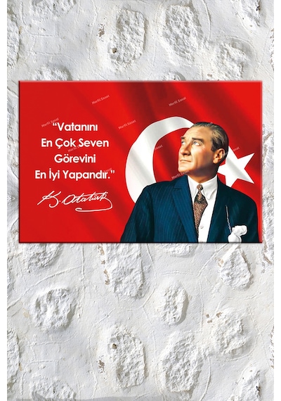 Atatürk Makam Panosu Tablosu Kanvas Tablo Resmi Kurumlar Okullar 120 x 80bw