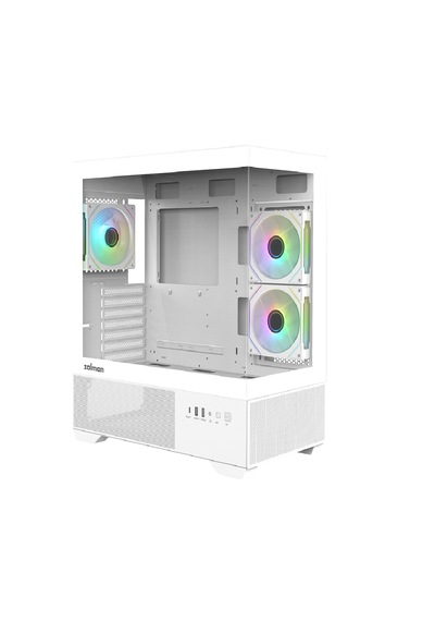 Zalman Chronıx V2 Atx Mıd Tower Beyaz Kasa 1xusb 2.0, 1xusb 3.0, 1usb Type-c 5 Gbps ,1xmikrofon, 1xkulaklık, 3x120mm Argb Fan
