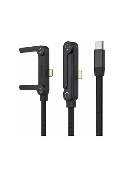 Armor Series Hp-alc01 27w Hızlı Şarj Kablosu - 1.5m Entegre Telefon Standlı Ve 90 Açılı Lightning Şarj/veri Kablosu Dayanıklı Örgülü Yapı