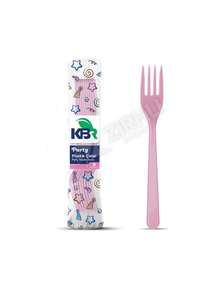 Kbr Party Plastik Çatal Pembe 8'li Çok Renkli
