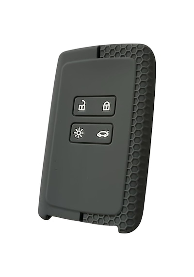 Autohan Keys Renault Anahtar Koruma Kılıfı, Petek Desenli, Gri-siyah, Clio 5, Megane 4, Captur, Standart