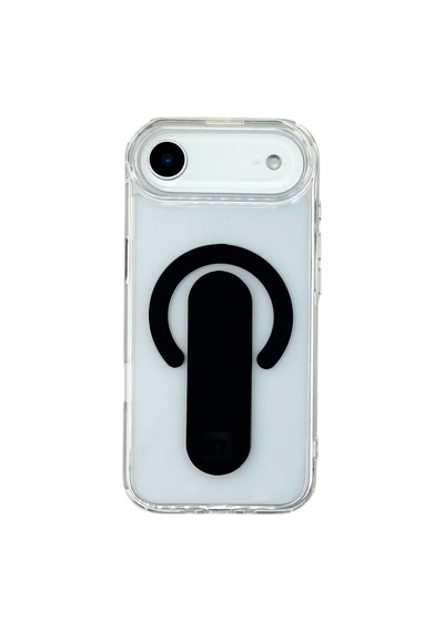 Apple iPhone 17 Air Magsafe Uyumlu Standlı Şeffaf Kılıf Siyah