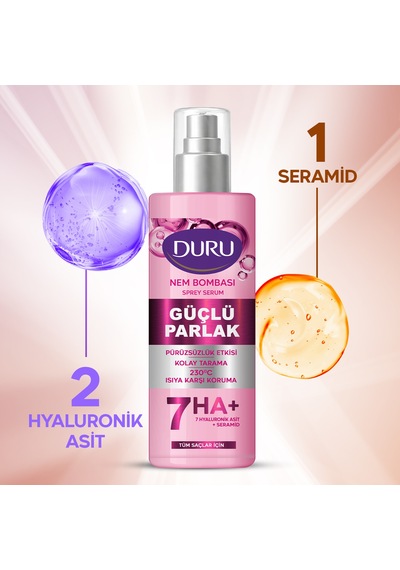 Nem Bombası 7 Li Hyaluronik Asit Ve Seramidli Güçlü Parlak Saç Bakım Spreyi 190 Ml