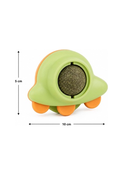 Ayıcık Ufo Karışık Desenli Yapışkanlı Catnipli Kedi Yalama Ve Sürtünme Topu Ufo