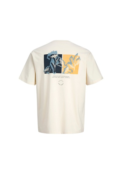 Jack & Jones Montauk Allover Print Erkek Krem Tişört 12292148-anw