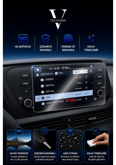 Hyundai Bayon Multimedya Navigasyon Glass Ekran Koruyucu Nano Koruyucu