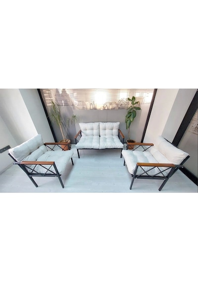Balkon-bahçe-kafe Çay Seti Koltuk Oturma Takımı-oturma Grubu Miami Bej