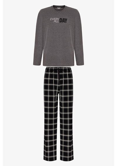 Penti Erkek All Day Ekoseli Pantolon Uzun Kollu Pijama Takımı Çok Renkli