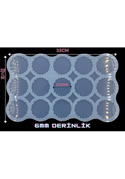 Epoksikalipmarketi Epoksi Silikon Magnet Kalıbı 15'li Geode Stil 2