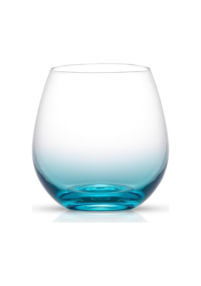 Hue Stemless Şarap Kadehi Seti. Büyük, 15 Oz, Sapsız, 6'li Set Beyaz Şarap, Kırmızı Şarap, Su, Köksüz Margarita Bardakları İçin Kısa Şarap Bardakları, Renkli Çok Renkli