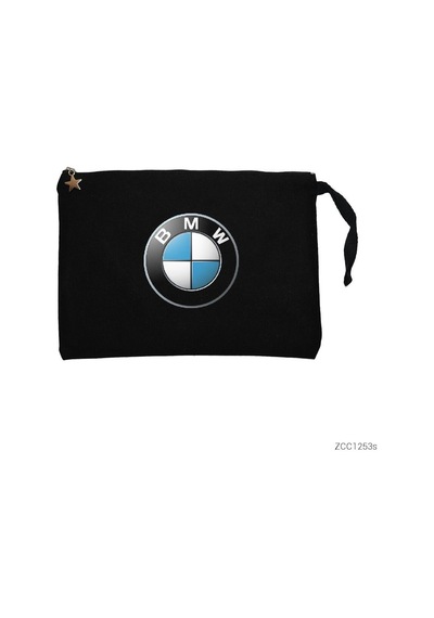 Zepplin Giyim Bmw Logo Siyah Clutch Astarlı Cüzdan / El Çantası