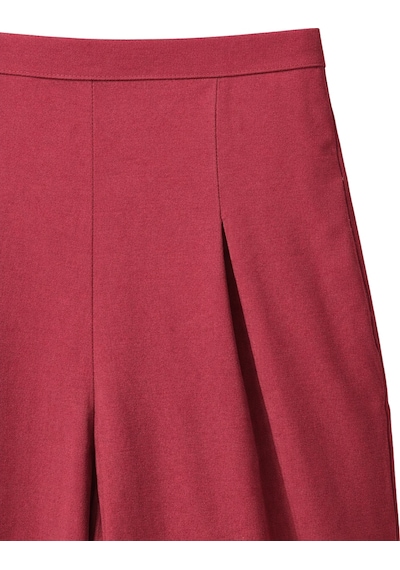 Mixray 4774 Kadın Bol Paça Pileli Pantalon Bordo
