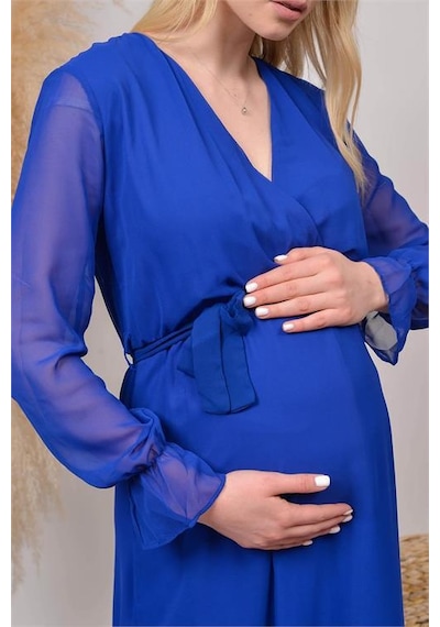 Dip Moda Kadın Beyaz Baby Shower Şifon Hamile Elbise Dphml003 Saks