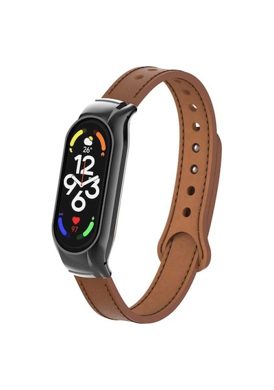 Xiaomi Uyumlu Mi Band 7 Kordon Dikişli Deri Kordon 68