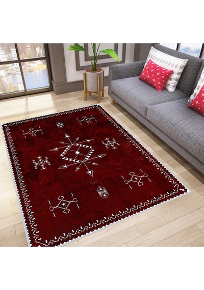 Rovigo Home Dijital Baskı Yıkanabilir Kaymaz Taban Salon Halısı RVG0187-SD962 Çok Renkli