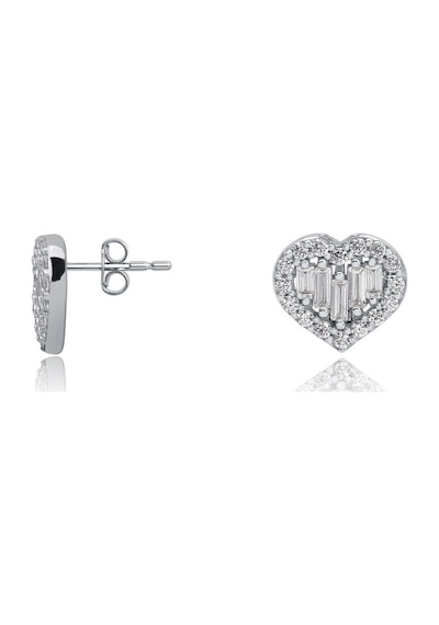 Diamond Line - Gülaylar - Beyaz Altın 8 Ayar Kalp Küpe N11.9219