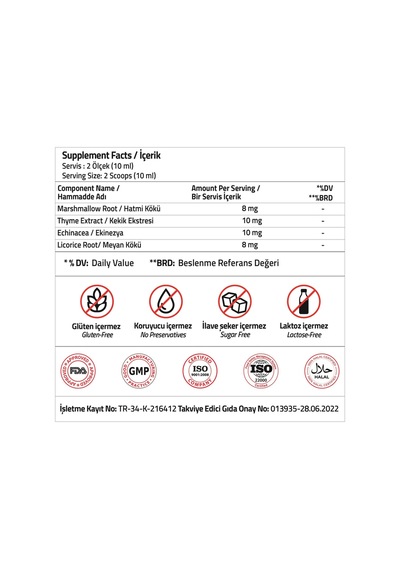 Licorice + Echinacea + Althea + Thyme 150 ML