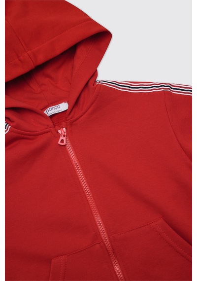 Panço Erkek Çocuk Fermuarlı Kırmızı Sweatshirt 2611bk08010