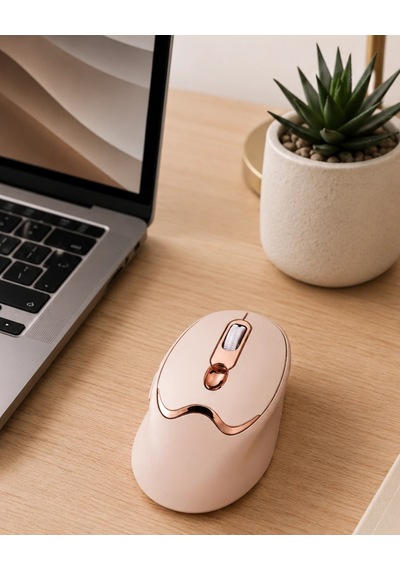 Hubrendy  Ofis Ve Laptop Kullanımına Uygun Şarjlı Wireless Mouse Sessiz Tuşlu