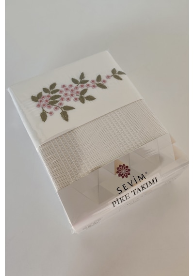 Tek Kişilik 3 Parça Nakışlı Waffle Dokuma Pike Takımı Legacy