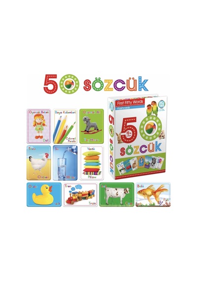 Circle Toys Ilk 50 Sözcük Ingilizce Türkçe Kartlar