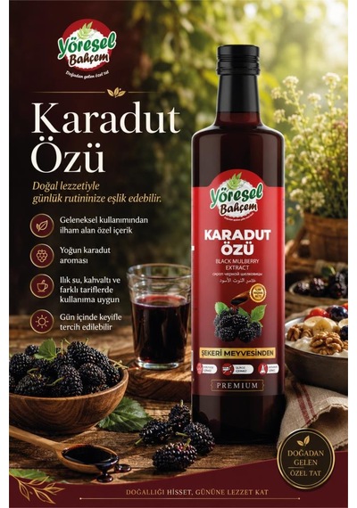Yöresel Bahçem Karadut Özü 700 Ml