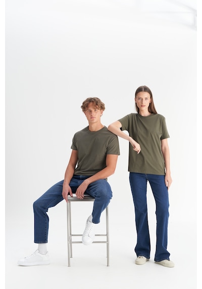 AC&Co / Altınyıldız Classics 4A4800000001HAKXS Slim Fit Bisiklet Yaka Kısa Kol Pamuklu Erkek Tişört Haki