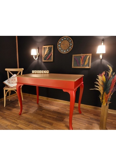 Wooding-Mobilya Wooding 120 Cm Masif Kırmızı Naturel Yemek Masası