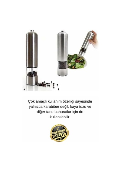 Değirmen Pratik Mutfak Taze Zahmetsiz Pilli Otomatik Tuz Karabiber Baharat Çekme Değirmeni Öğütücü Çok Renkli