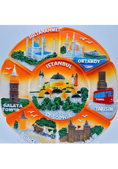 Ayasofya Kabartmalı Dekoratif Tabak Masa Ve Duvar Dekor 18 Cm