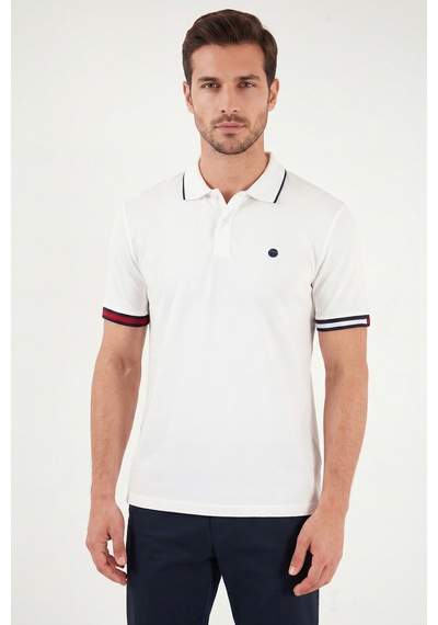 Buratti Pamuklu Regular Fit Düğmeli Polo T Shirt Erkek Polo T Shirt 5904066 Beyaz