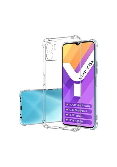 Vivo Y15s Kapak Kamera Korumalı Antişok Airbag Köşe Korumalı Silikon Şeffaf Kılıf