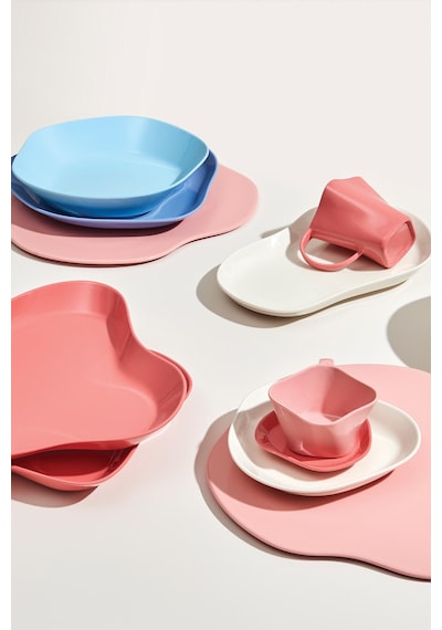 Kütahya Porselen Skallop 2 Parça 28x25 cm Kayık Seti Pembe