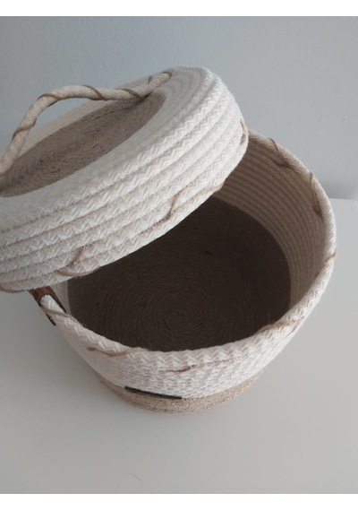 Kapaklı Hasır sepet - 21x19 cm