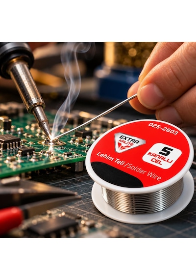 Real Özs Profesyonel Lehim Teli 5 Kanallı 025-2603 Solder Wire Elektronik Devre Kartı Kablo Tamiri, Hobi, Atölye, Te