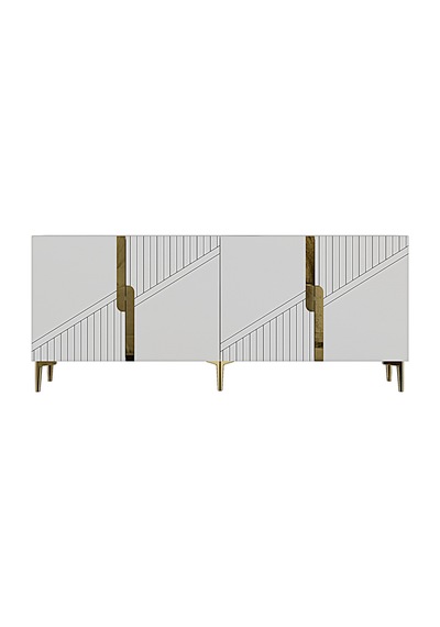 Ka1528bg Evva Konsol Ve Tv Sehpası Beyaz-gold 150cm