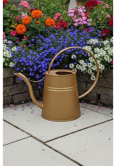 Sophia 2 Litre Metal Çiçek Saksı Sulama Kabı Modern Dekoratif Çok Amaçlı Sulak Bakır