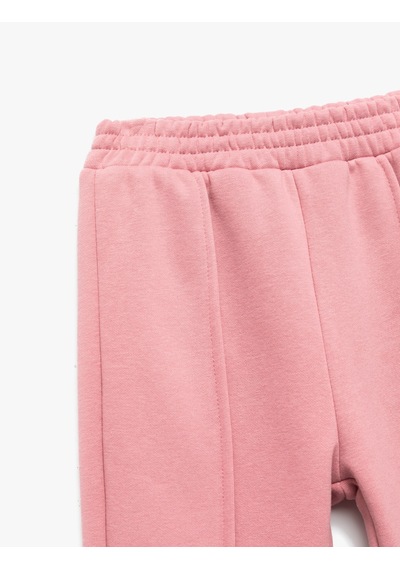 Koton Beli Lastikli Şardonlu Jogger Eşofman Altı Pembe 6wkg40102ak Gül